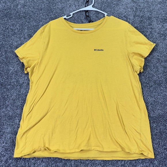 Columbia Tops - Columbia Shirt Womens XL Yellow Mountain Graphic Tee Short Sleeve Outdoor Casual